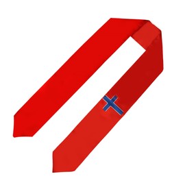 SNUWITH Norway Flag Graduation Sash/Stole/Scarf 180X13CM Double Sided for Study Aboard International Students Graduation Decoration Item Gift