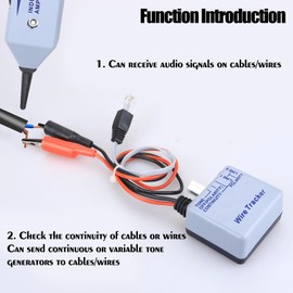 Wire and Cable Tracing Tester Kit Adjustable Induction Amplifier Cable Detector Finder Tester Electrical Wire Tracer Circuit Tester for Cable Collation