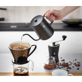 Gefu Cinero Kettle Coffee Pot Stainless Steel Teapot Suitable for Induction and Gas Stove Black