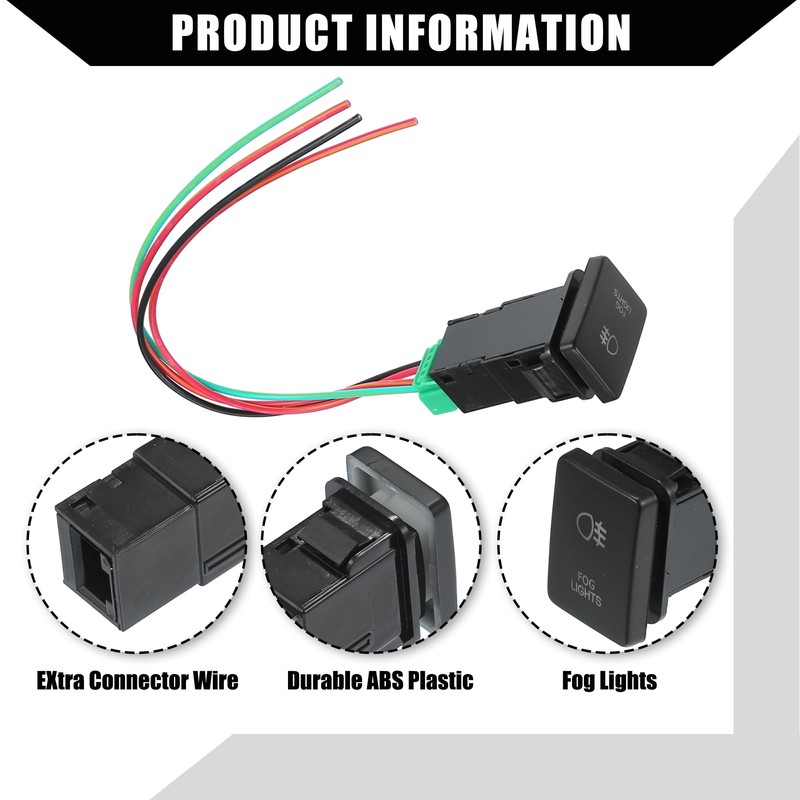 Hihaha Fog Light Pressure Switch with Connection Cable for Toyota