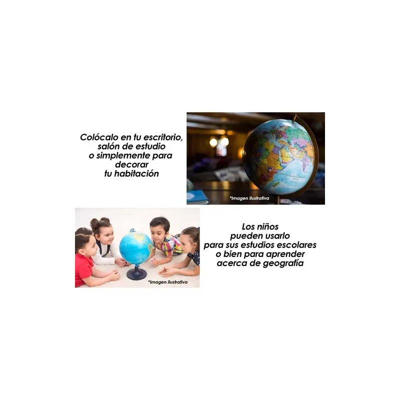 Globo Terráqueo Giratorio Didáctico Español Mapa Mundo 20cm