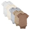 HonestBaby 5-Pack Long Sleeve Bodysuits One-Piece 100% Organic Cotton for Infant Baby Boys, Unisex, Natural Ombre,0-3 Months