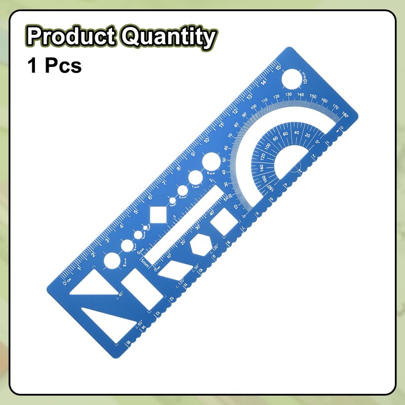 sourcing map Multifunctional Geometric Rulers 15cm Metric and SAE Aluminum