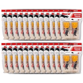 Tomcat Mouse Traps (Wooden), Easy to Use, Effective Way to Catch Mice, 24-Pack
