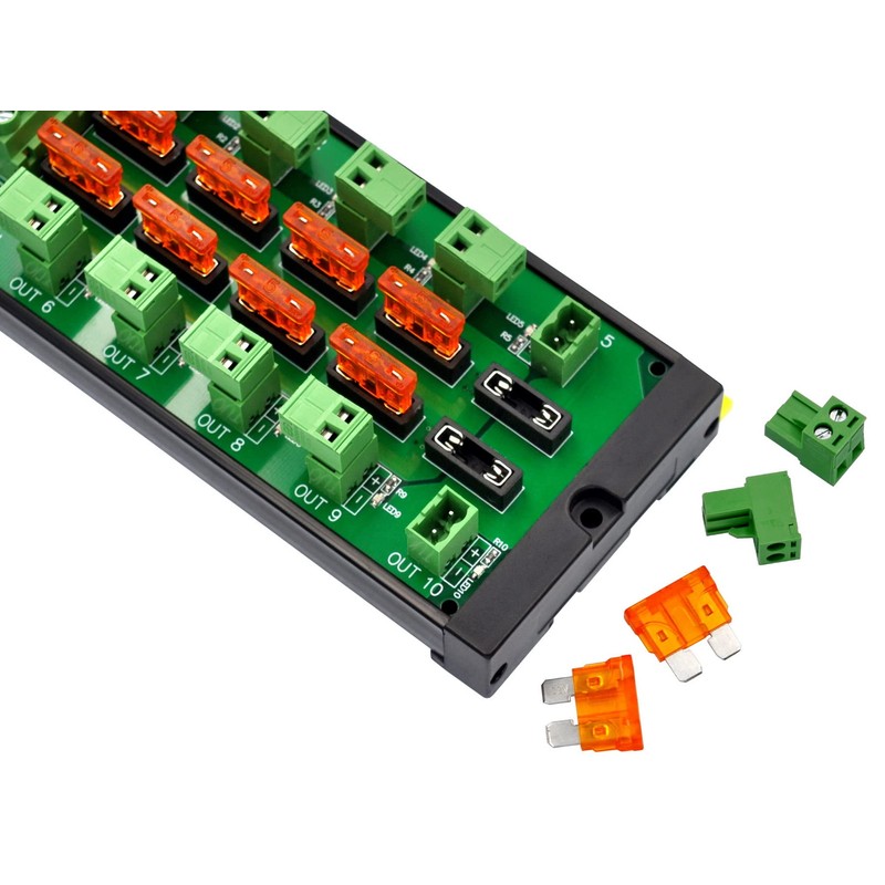 Screw Mount Fused DC 5-32V 10 Position Pluggable Terminal Block