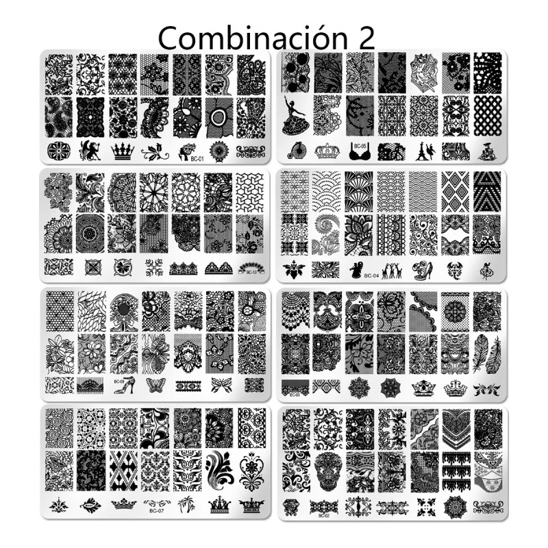 THE9SHOP Juego De 8 Placas De Sellos Uñas Diy, 1