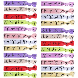 24PCS Gymnastics Hair Ties Gymnastics Party Favors for Women Elastics Gymnast Bracelet Gift Accessories
