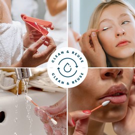 LastSwab® Reusable Cotton Swabs for Gentle & Eco-Friendly Beauty Routines - The Sustainable Alternative to Single-Use Q Tips - Zero Waste & Easy to Clean - Comes with a Travel Case Holder