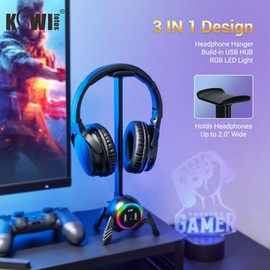 KIWIFOTOS Headphone Stand Spider Design Headset Holder with USB Hub PC Gaming Accessories for Desk Headphone Holder