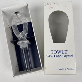 TOWLE 24% Lead Crystal Oval Stopper Wine Liquor Glass Cork Austria