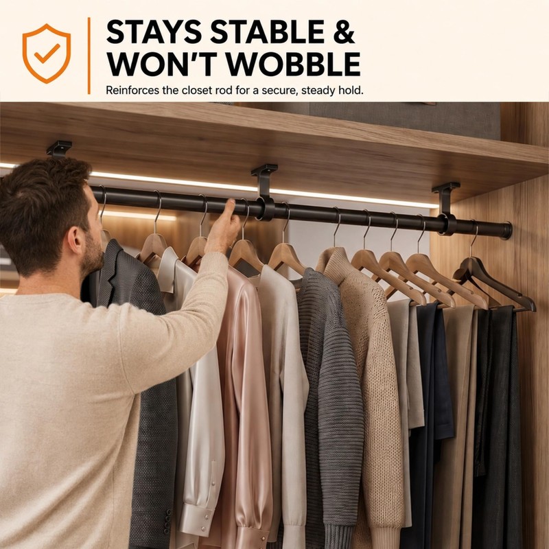 6 Pcs 1 5/16 Inch Diameter Round Wardrobe Closet Rod