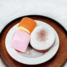 MHM Soft Series Hawaiian Wraps and Black & White Chocolate Cake Set - Stress Relief Simulation Food for Adults - Sensory Toy