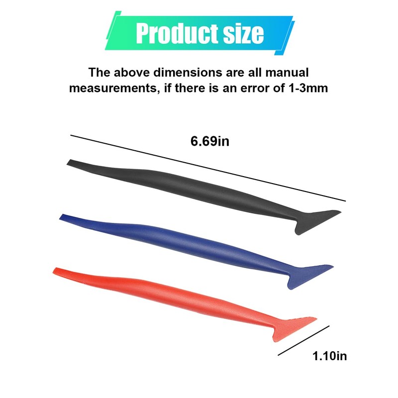 ZIMISI 3PCS Car Micro Squeegee Curves Slot Tint Tool Set,