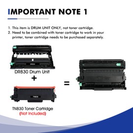 DR830 DR-830 Drum Unit Black 2-Pack Compatible Replacement for Brother DR830 DR 830 DR-830 for HL-L2400D L2405W L2460DW L2460DWXL L2865DW L2480DW DCP-L2640DW MFC-L2807DW L2820DW L2820DWXL Printer