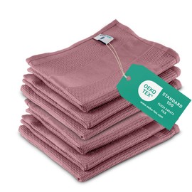 ELEXACLEAN Microfibre Tea Towels (Set of 6, 68 x 42 cm, Antique Pink/Rose) Absorbent, Washable up to 60 °C, Kitchen Towels, Modern