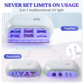 LET'S RESIN UV Light Advanced,Two-Sided Longer time Setting(2m,3m,5m) UV Lamp with Dual Head Adapter, Large Size 36 Beads LED UV Light for Resin Curing,Resin Molds,DIY Craft Decor(Grey Green)