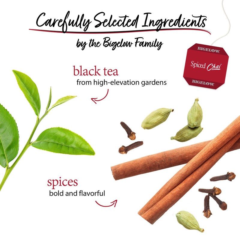 Bigelow Spiced Chai Tea, 20 Bags, 1.73 Ounces (Pack Of