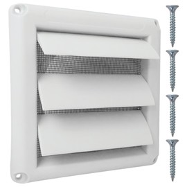 BGEHHCY Upgraded 4" Louvered Vent Cover for External Wall Vent Cover Dryer Vent Cover with 4 Screws for Dryer Easy Installation - White