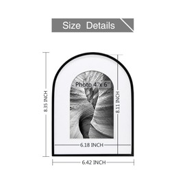 3 Pack Elegant Aluminum Arch Picture Frames - Wall Mount & Tabletop Display, Includes Non-Removable Mat for Enhanced Display - Perfect for Home Decor & Memories, Great Gift Choice (Black, 4x6)