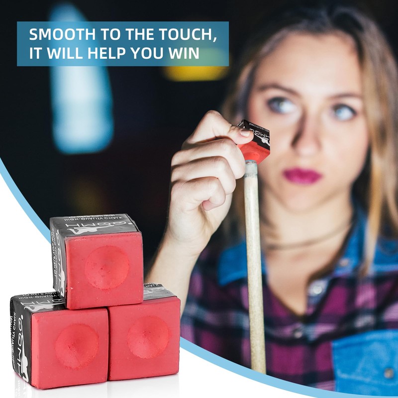 HMQQ Billiards Chalk (Dark red Set of 12)