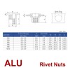 M8 Rivet Nuts Metric Nutserts, Aluminum 160 pcs, Nut Bolt