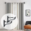 HEVSTIL 4Pcs Heavy Duty Double Curtain Rod Brackets, Single Black
