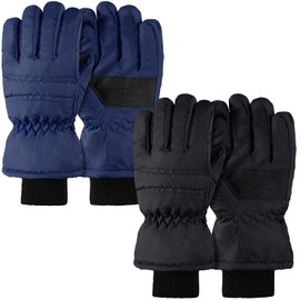 Geyoga 2 pares de manoplas de nieve gruesas unisex impermeables, guantes de esquí de invierno cálidos y cómodos para niños