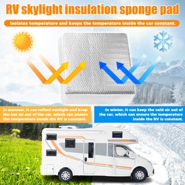 RV Vent Insulator 14"x14"x3" RV Skylight Insulator RV Skylight Cover with Reflective Surface & Velcros, Winter Warmth and Summer Insulation (Square, 1)