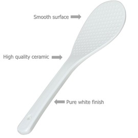 EIKS 4 Pack Ceramic Rice Paddle Non Stick Spatula for Serving Rice Mashed Potato, 7.7-inch Long