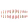 Glitter Press on Nails Short Almond Fake Nails with Strawberry
