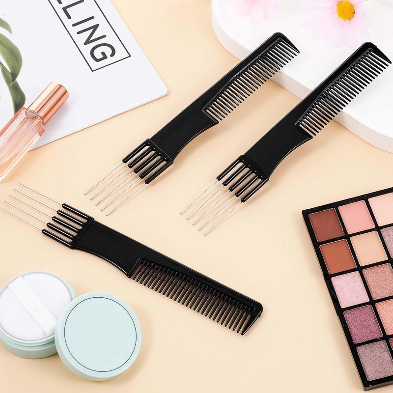 2 Pcs Pick Combs for Women,Double-Head Teasing Comb with Metal