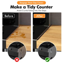 Stainless Steel Stove Gap Covers (2PCS), Stove Gap Filler for Kitchen Oven Counter Side Gap, Range Trim Kit, Easy Clean and Heat Resistant, Adjustable Length 13.8" to 27.5" 1