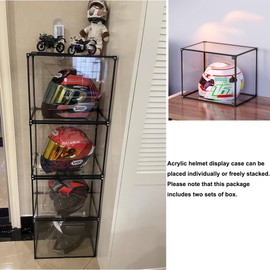 LIZIPAI Motorcycle Helmet Display, Acrylic Helmet Organizer, High Transparent Display Case for Football Helmet, Bike Helmet,Baseball Helmet