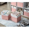 SOCOHOME Fabirc Cube Storage Boxes, 28x28x28cm Foldable Storage Baskets for