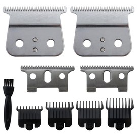 Zafina-UP Replacement Men Hair Clipper T Blade Kit Fits for Andis T Outliner,Blackouts,GTX, GTO, GO Cordless/Corded Trimmer,Replaces for Andis #04710#04521(Silver)(New Version)