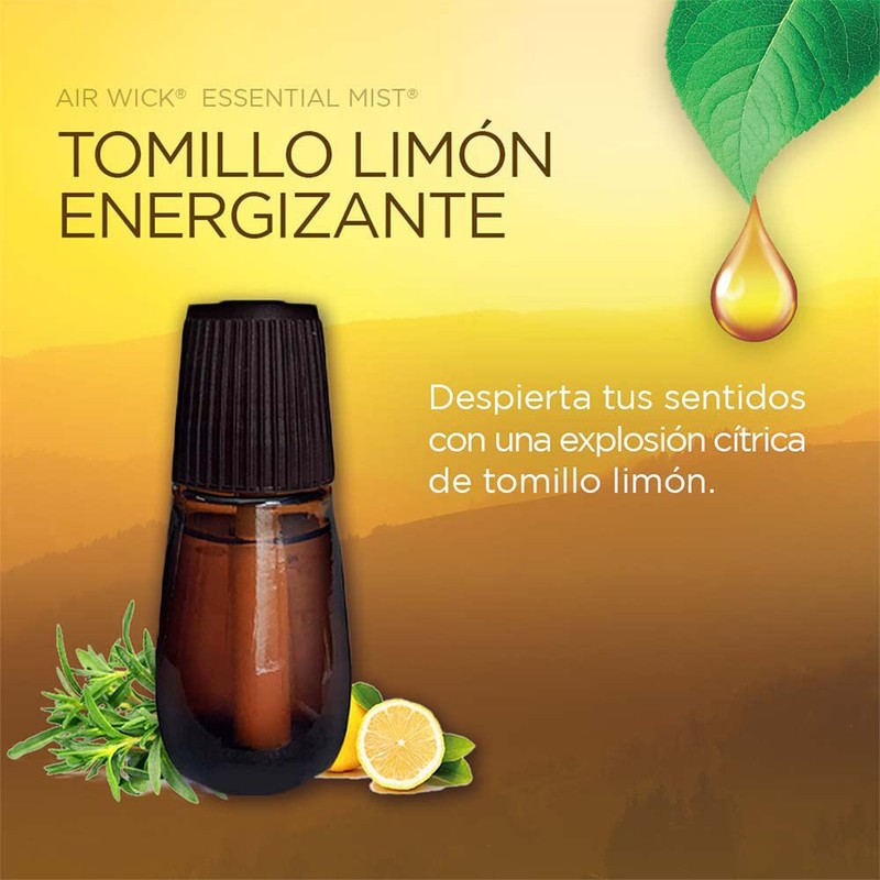 Air Wick® Essential Mist, Repuesto Tomillo Limón Energetizante, 1 x