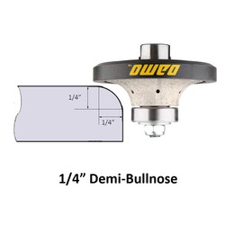 DAMO 1/4 inch Demi Bullnose & Half Bullnose Diamond Hand Profile Wheel, Hand Profiler, Coarse Grit Router Bit, 5/8-11 Thread, for Granite, Concrete, Marble, and Countertop Edge
