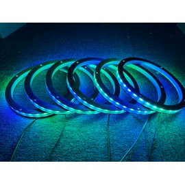 Sando Tech 6PCS 6.5'' Speaker Ring Light RGB Dream Color Chasing Flow LED Coxial Speaker Lights Spacer Lights Decorative Sounds Light Kit Bluetooth/Remote Control(6PCS)