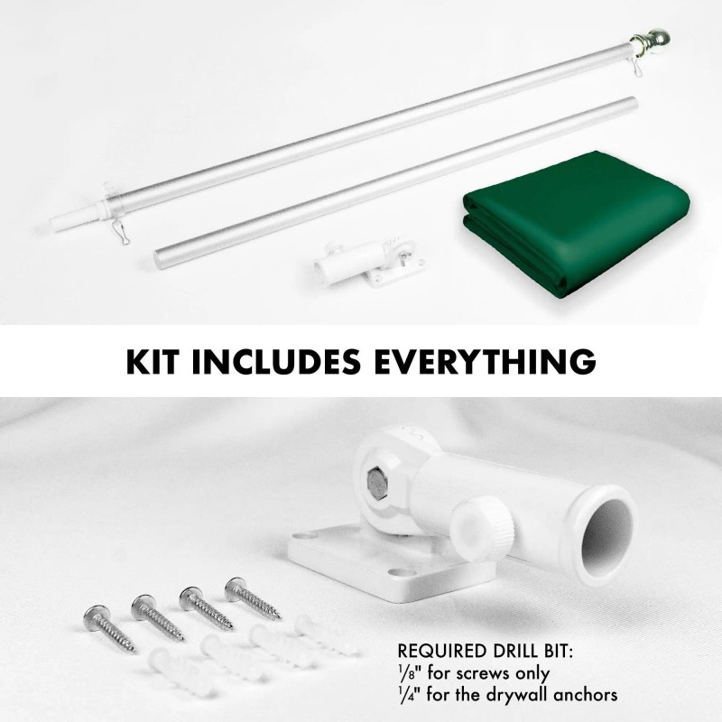 UD_G128 Combo Pack: 6 Feet Tangle Free Spinning Flagpole (Silver)