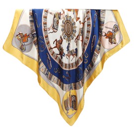 Silk Scarf Women's Summer Satin Scarf for Hair, Head Scarf Women, Square Silk Scarf, Headscarves, Polyester Fibre, Yellow D322 3