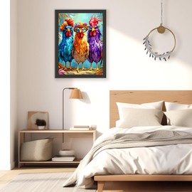 TOSTOG Colorful Chickens Diamond Art Kits for Adults, DIY 5D Diamond Painting Kits for Adults, Full Drill 5D Diamond Painting for Home Wall Decor Gem Art 30x40cm/12 * 16 In.