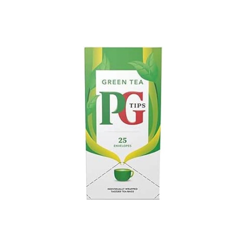 PG Tips Pure Green Envelope Tea Bags (Pack of 25)