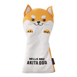 GOOACTION Golf Club Head Cover with Akita Dog Creative Cartoon Animal Pattern Synthetic Leather Yellow Golf Clubs Headcovers (A-Driver Wood)