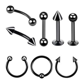 Krstudent 8 Pairs Titanium Earrings Studs, Hypoallergenic Stud Earrings for Women Girls Men