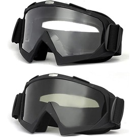 SHZLZY Gafas de Motocicleta, 2 Pcs Gafas de Moto de Cross Atv para Jóvenes, Anteojos de Equitación, Anteojos de Esquí, Anteojos a Prueba de Viento, para Adolescentes, Hombres, Mujeres (Estilo 1)