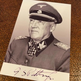 George Patton as American General and German Gruppenfuhrer- signed photograph