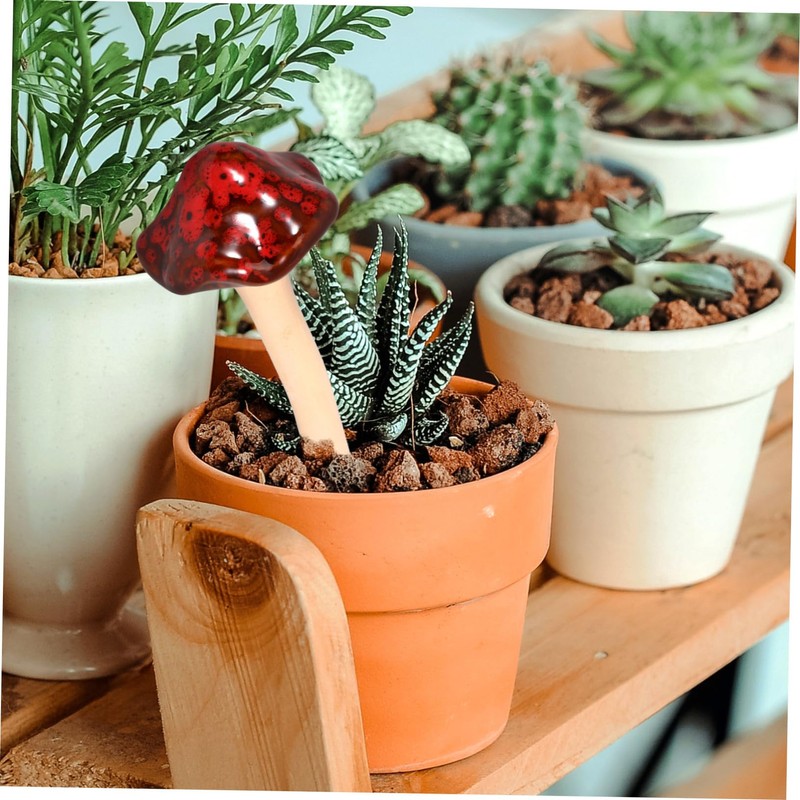 Kisangel Elegant Mini Mushroom Statues 4pc Set Ceramic Mushroom Decor