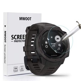 MWOOT 4 Stück Schutzfolie aus Glas für Garmin Instinct，9H Härte Kratzfest Schutzglas für Garmin Instinct Displayschutz