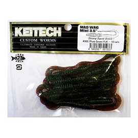 KEITECH Mad Wag Mini 3.5" 302 Plum Green Flake Lure