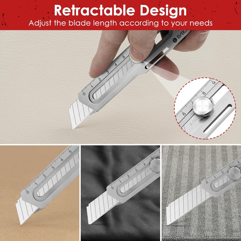BIBURY 2 Pack Mutipurpose Utility Knife, Heave Duty Full Stainless